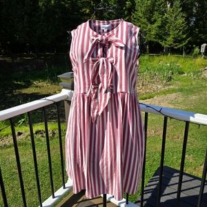 Anniewear Tied With a Bow striped babydoll dress,  size S, NWT